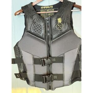 Hyperlite Womens Life Vest Adult Medium Wakeboard Watersports Zip Front Pineappl